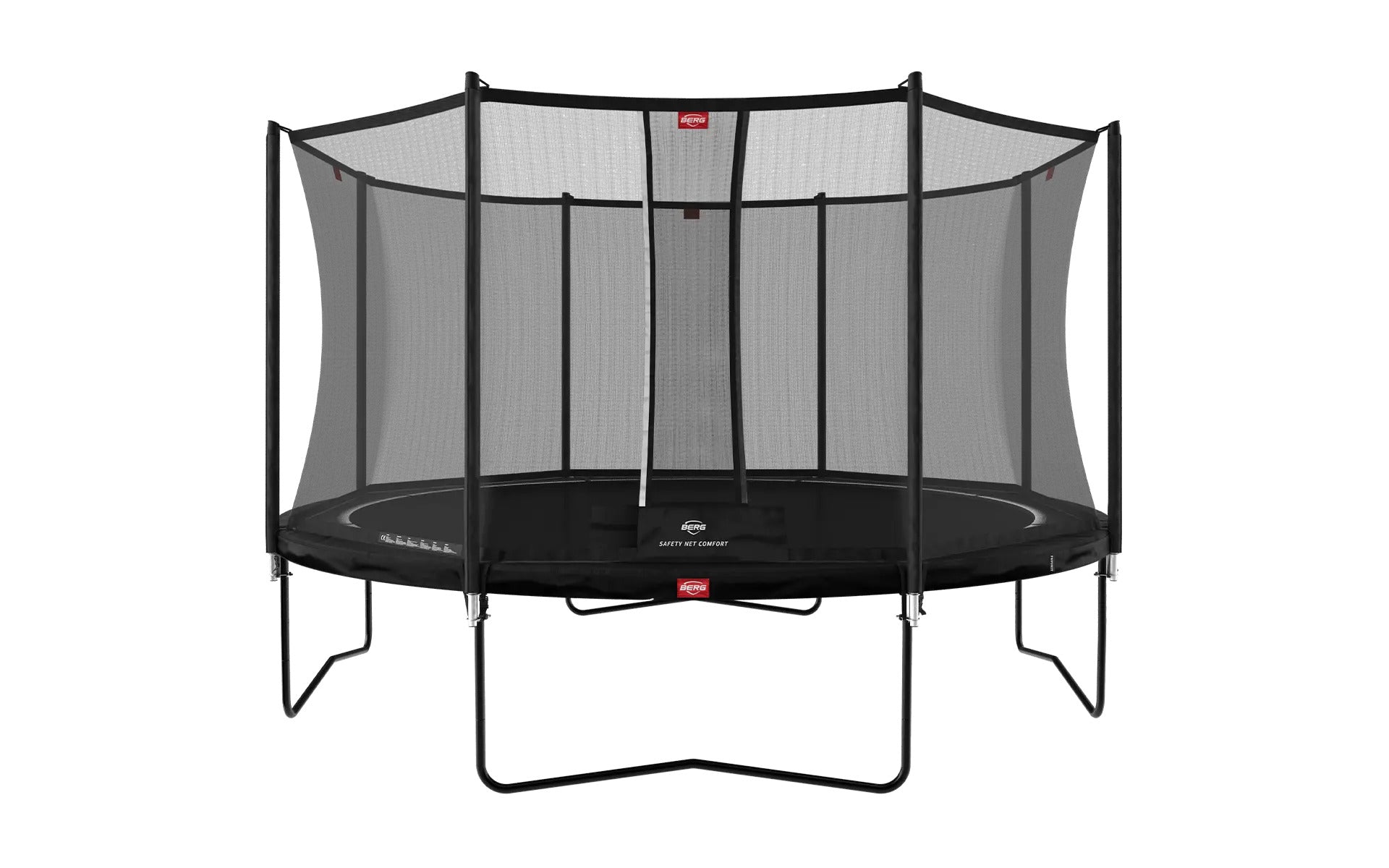 BERG Trampolin Regular 330/380 rund schwarz mit Sicherheitsnetz Komfort